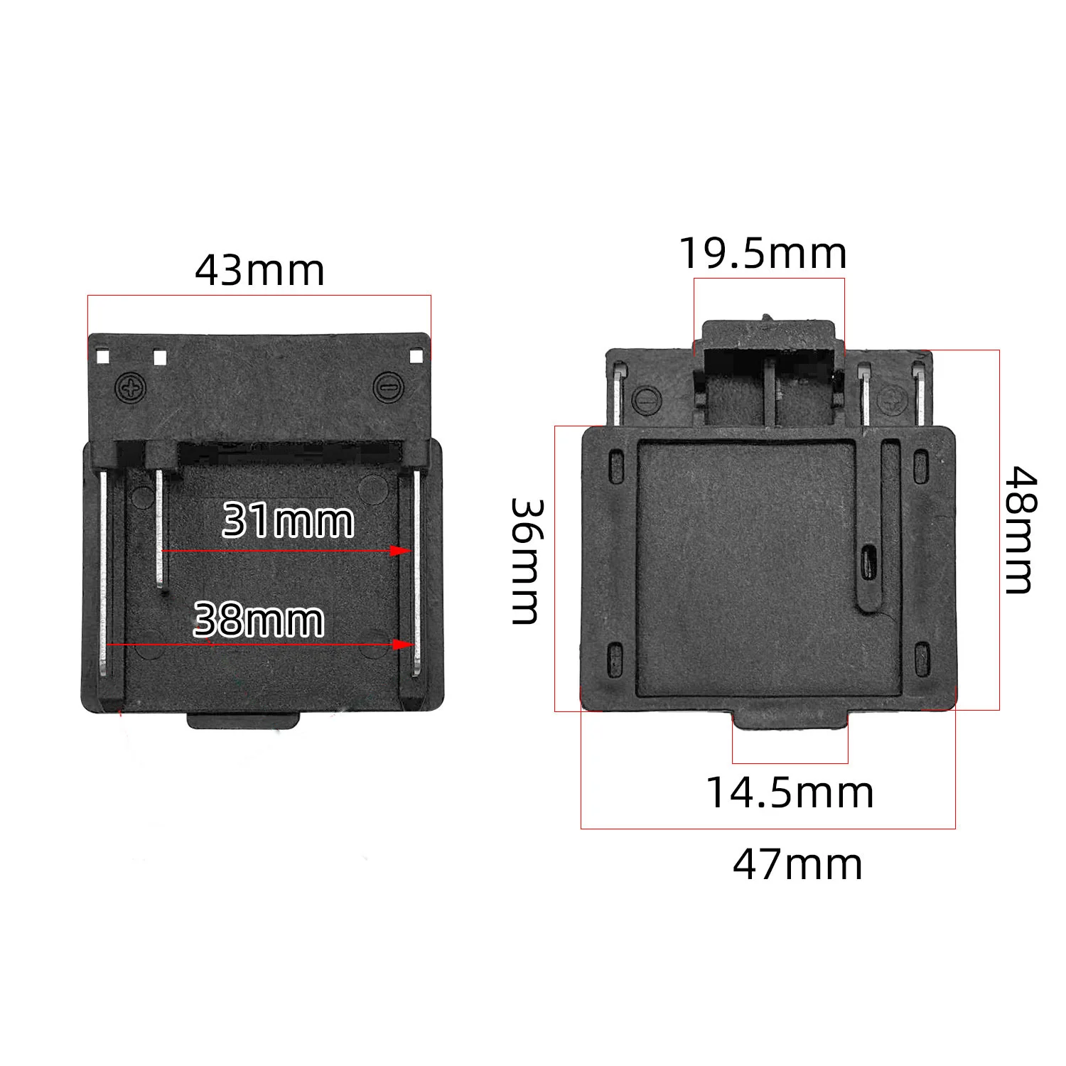 2PCS 3-Pin Connector Terminal Block For MKT 18V Power Tools High Conductivity Battery Adapter For Angle Grinder