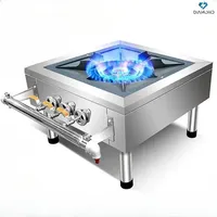 Single or double burner Fierce gas Korean-style low soup stove. Commercial. Short-footed. For gas and natural gas.