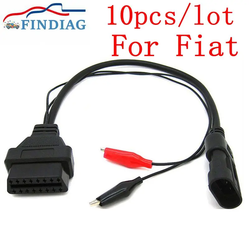 

10 шт./лот для Fiat 3-контактный разъем для женщин 16-контактный OBDII OBD2, совместимый диагностический интерфейс, разъем для передачи данных для Lancia для Alfa