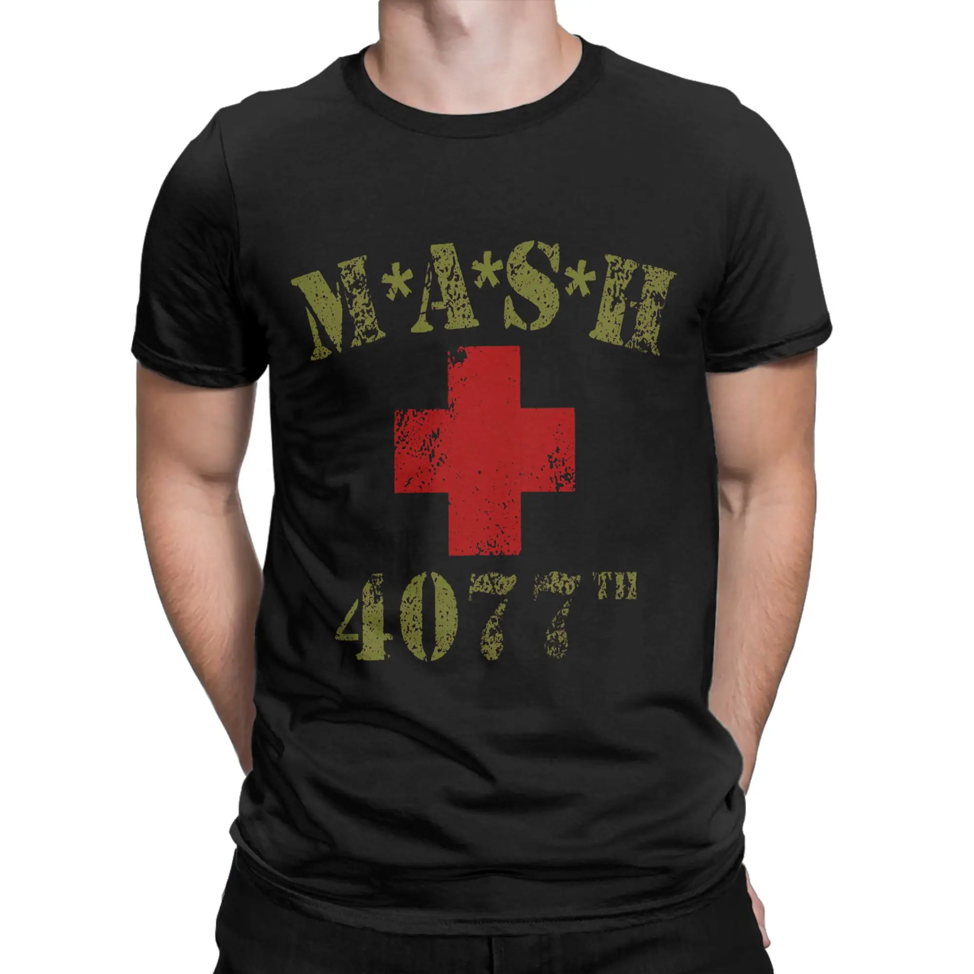 Novelty MASH 4077  T-Shirts for Men Crewneck 100% Cotton T Shirt  Short Sleeve Tee Shirt Gift Idea Clothing