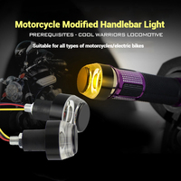 2PCS 12V Motorcycle Turn Signals LED Handle Bar End Blinker for 22mm Handlebar Signal Light Flashing for Handle Bar Lighting