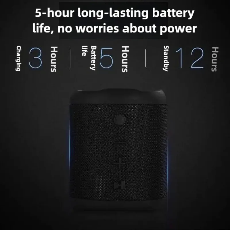 Altavoz Bluetooth inalámbrico único, cañón de acero pequeño, graves pesados, Mini portátil con cordón, compatible con tarjeta TF USB