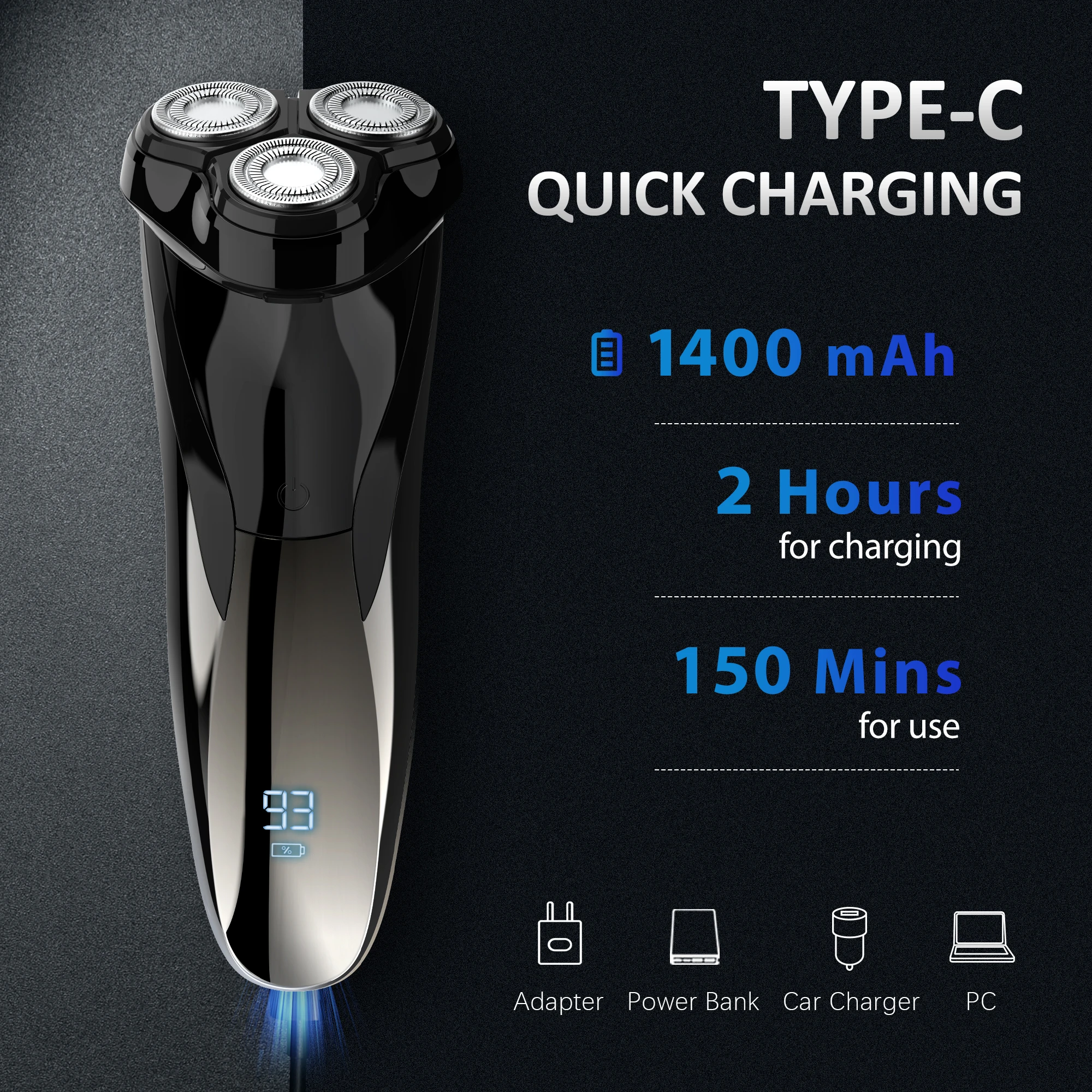 

Sejoy Electric Shaver For Men Wet & Dry Electric Razor Shaving Machines With Pop Up Trimmer For Travel Home Rechargeable Trimmer