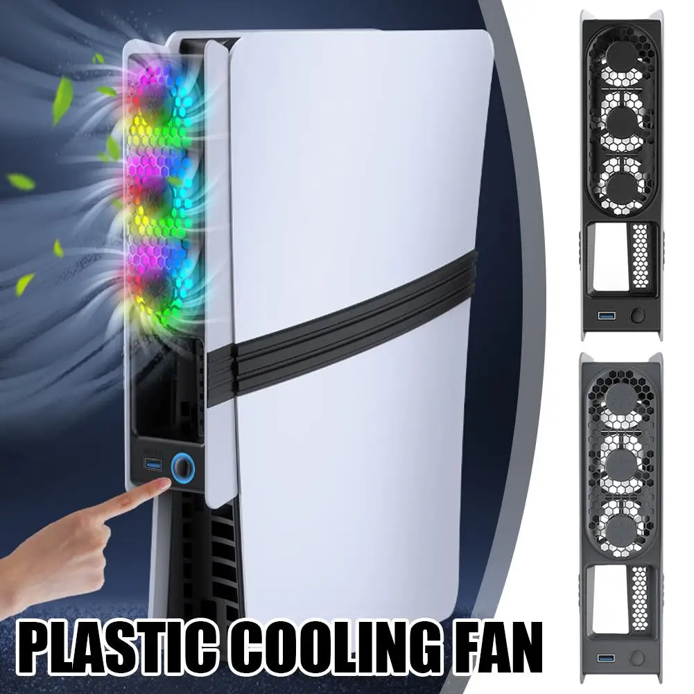 

For Pro/Slim Console Colorful RGB Cooling Fan Intelligent 3modes Fan Rear Adjust Light Temperature 5color Atmosphere Contro L1J9