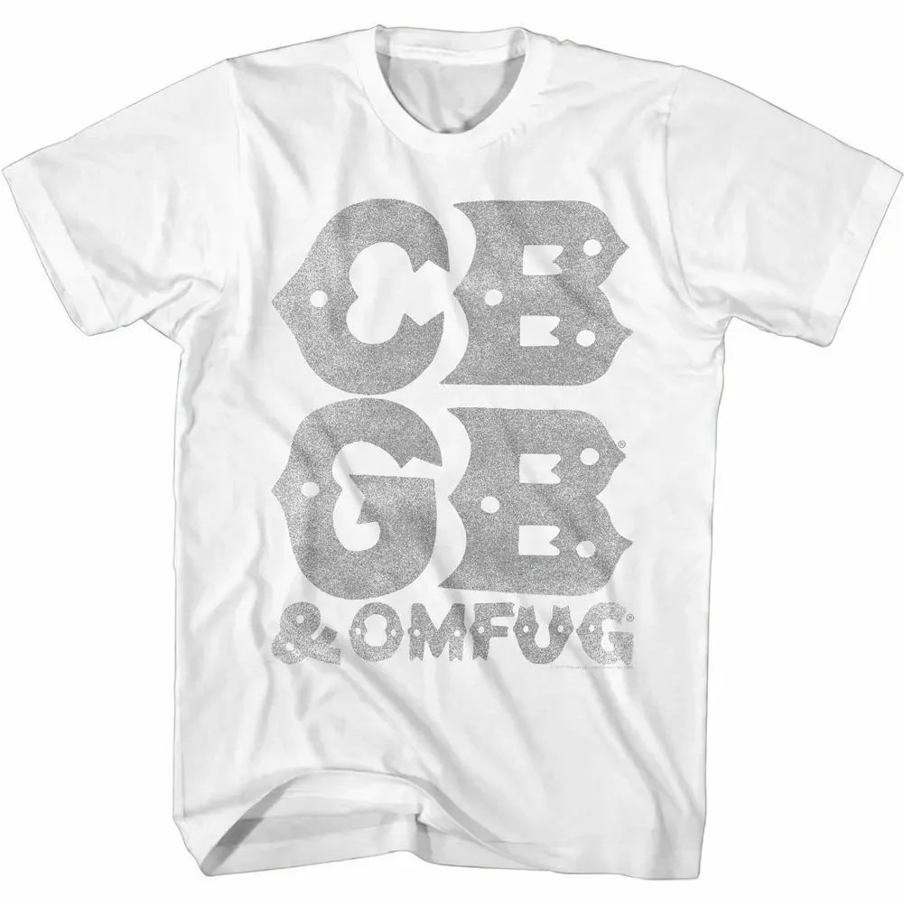 Cbgb Stacked Logo White Adult T Shirt