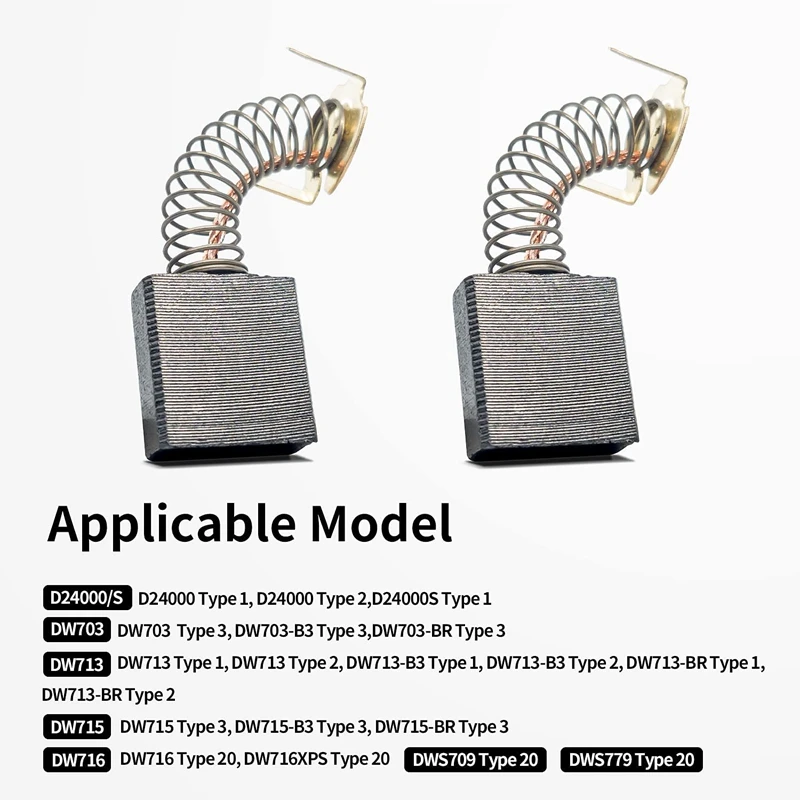 Cepillos de Motor de carbono compatibles con Dewalt D24000/DW713, sierra de inglete, sierra de mesa deslizante, pieza de repuesto de herramienta eléctrica