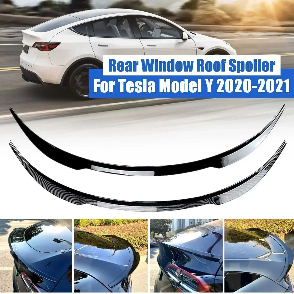 

Rear Window Roof Spoiler Sun Rain Shade Vent Visor Lip For Tesla Model Y 2020-2021 Rear Trunk Lip Wing Spoiler Car Accessories