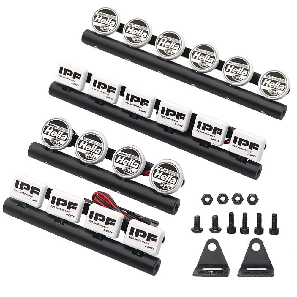 Luz de techo con Control remoto Led AIRC, luz cuadrada redonda ipf Hella para eje de oruga 1/10 RC SCX10, piezas de mejora