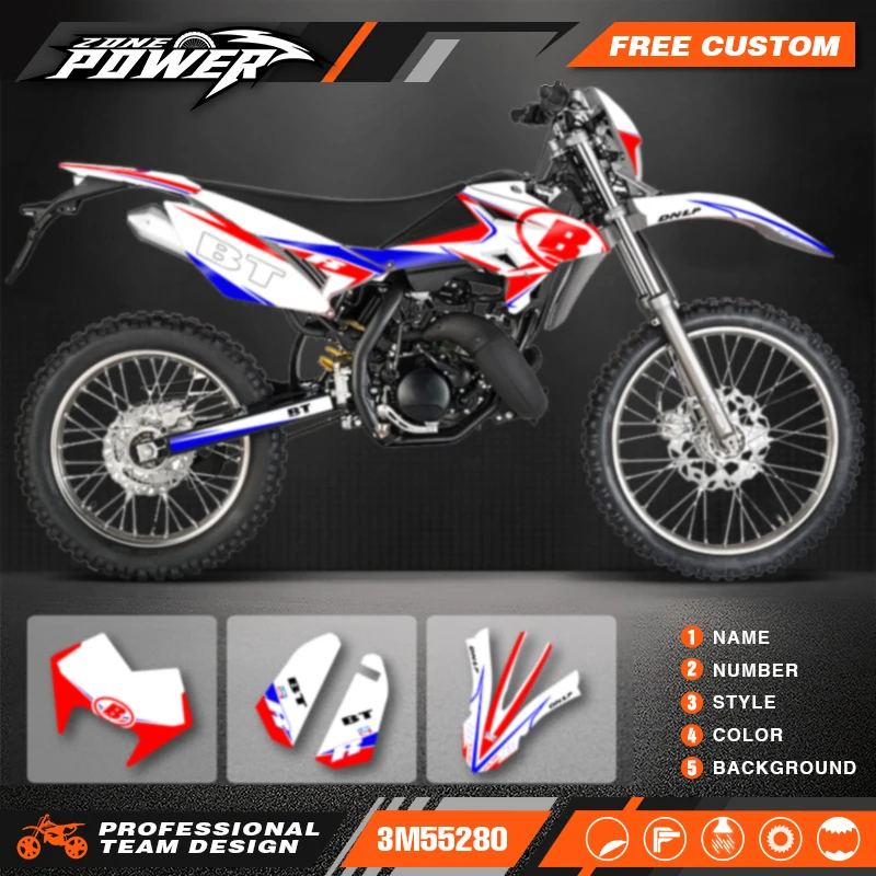Powerzone Custom Team Decals Graphics Stickers Kits for Beta RR50 2011-2020 Number Name Custom