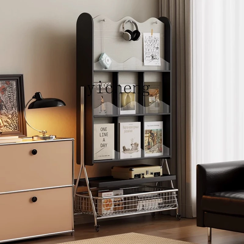 

ZK living room light luxury mobile magazine rack floor reading rack bedroom multi-layer display newspaper storage rack