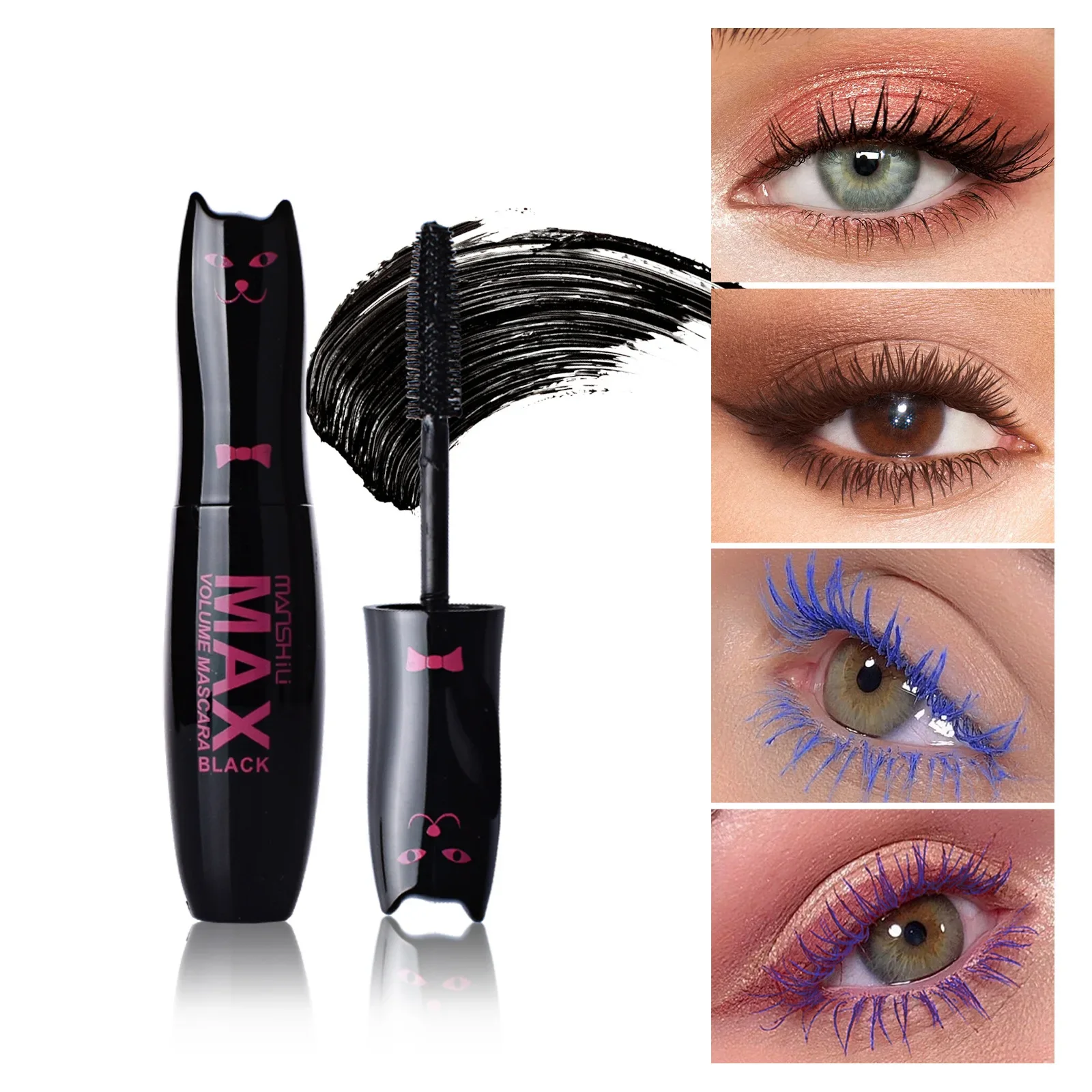 1PCS Fashion Original Max Volume Mascara Black Water-proof Curling And Thick Eye Eyelashes Makeup 4d Fiber Lash Mascara Beauty