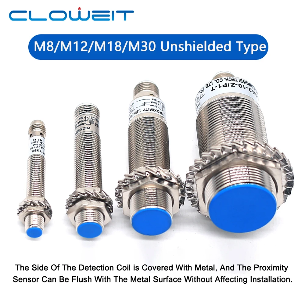 Cloweit Inductive Proximity Switch Series M8 M12 M18 M30 Aviation Induction Metal Three Wire Sensor Connector image 3
