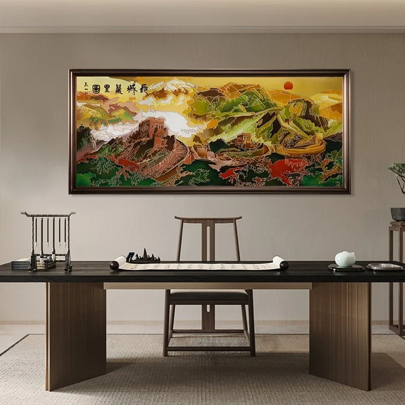 Zhu Bingren Copper‑Great‑Wall‑Panorama Wall Art Decor For Corridor Living Room Office Housewarming Business Collectible Gift
