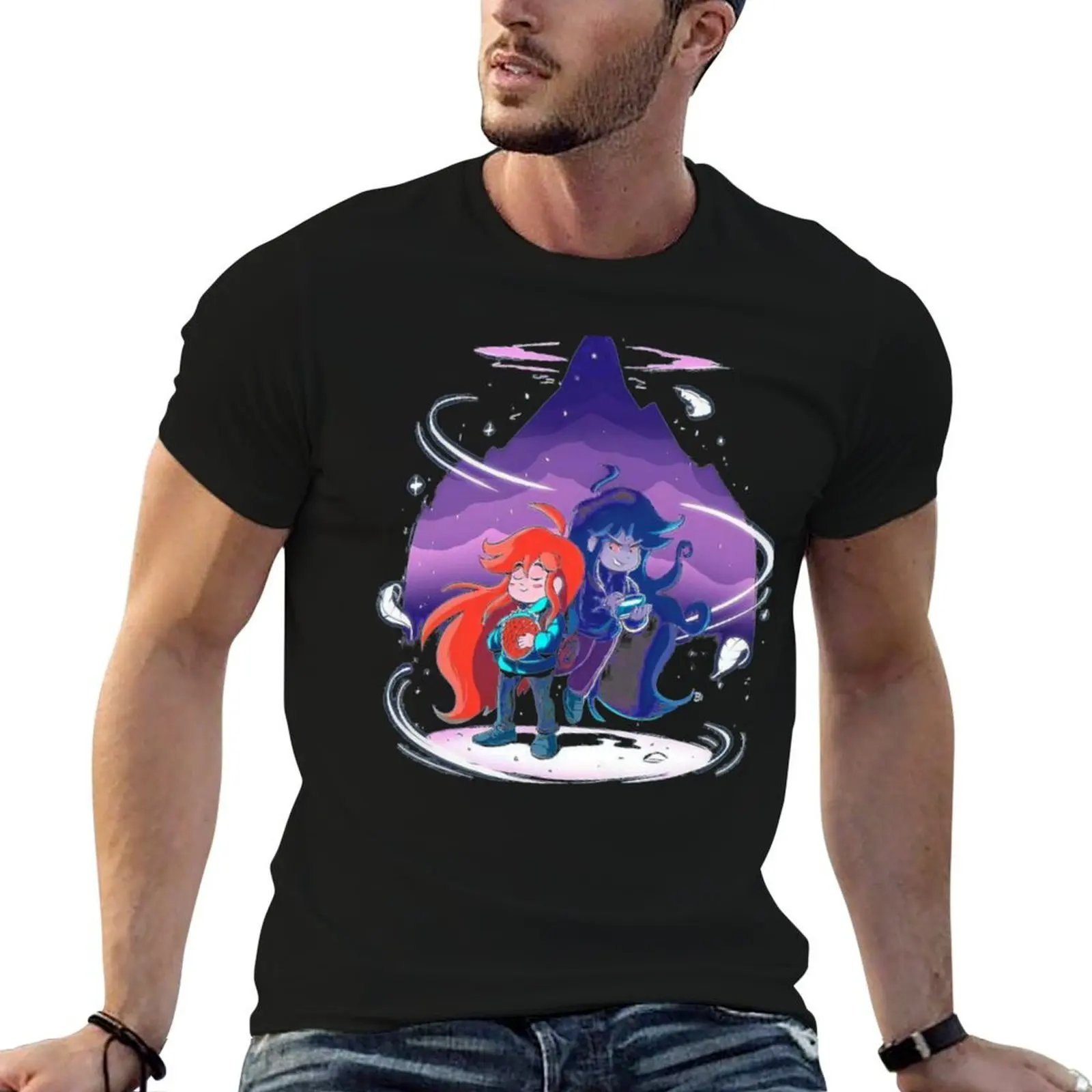 Camiseta CELESTE para hombre, camisetas casuales de algodón negro para hombre, camiseta lisa para hombre, paquete de camisetas para hombre, camiseta de algodón grueso.