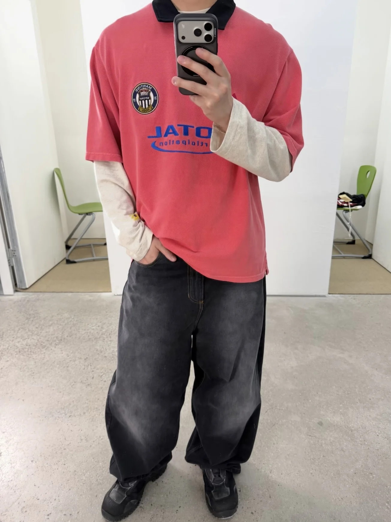 Pink Embroidered Loose Short Sleeve  T-Shirt Martine Rose 26SS Total Cotton Comfortable Casual Vintage Style for Men And ...