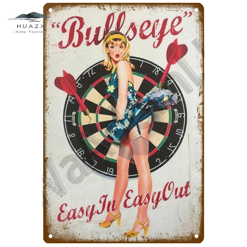 Funny Sexy Lady Poster Car Airplane with Pin Up Girls Metal Signs Vintage Art Painting Craft Pub Bar Home Wall Decor Tin Sign