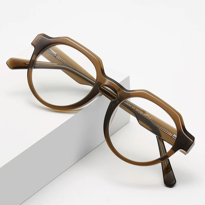 

SZTZX Simple Fashion Personalized Geometric Round Design Men Women Anti-Blue Light Reading Glasses Customizable Prescription