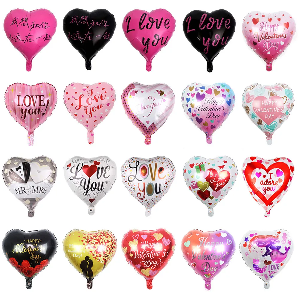 

Reddish White 18 Inch Valentine's Day Heart Shaped Balloon Baby Shower Confession Wedding Party Decoration Aluminum Foil Balloon