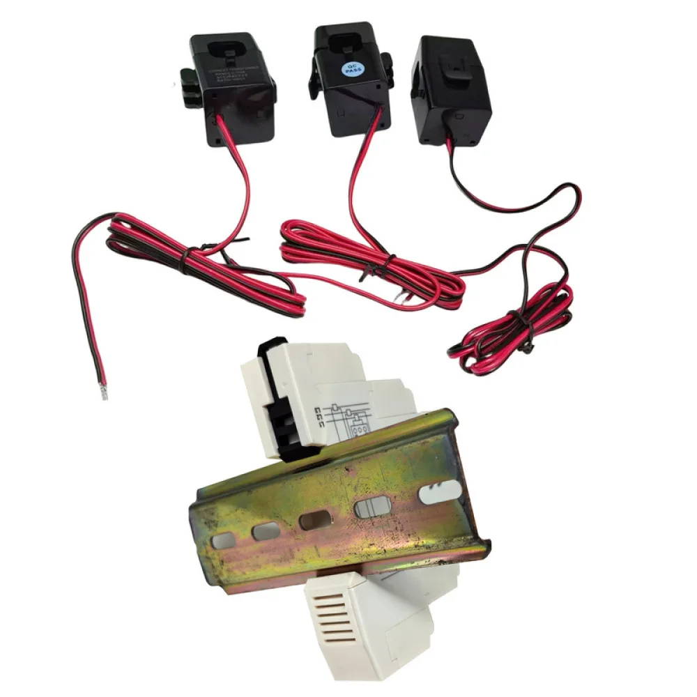 Smart WiFi Three Phase Electricity Monitor DIN Rail Energy Gauge Digital Voltage Power Consumption Analysis Device 100A