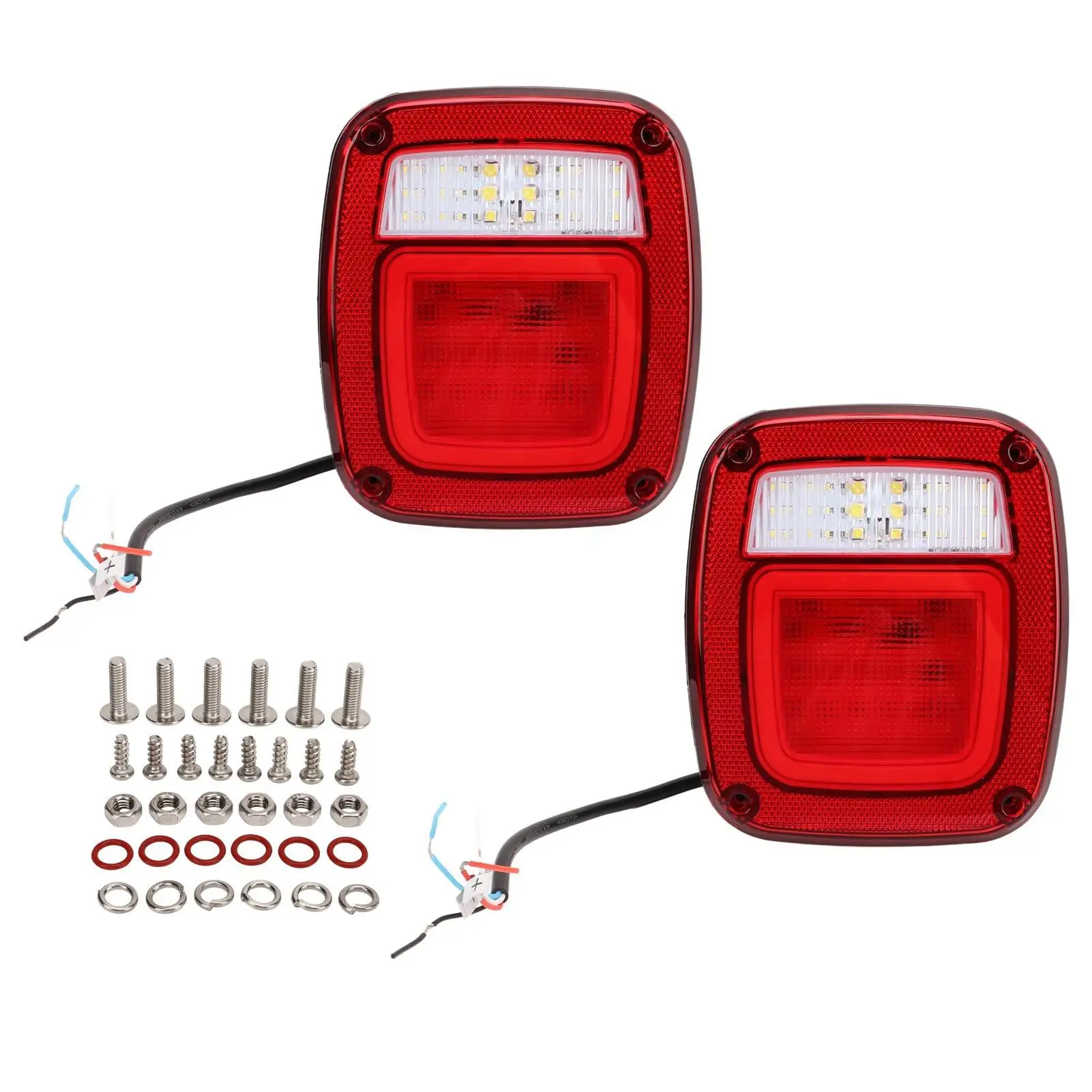 

12V 2pcs led tail lamp Car Light Tail Light Assembly for wrangler CJ TJ YJ Rear Lamps Left Right Rear Brake LED Lamp Daytime LED