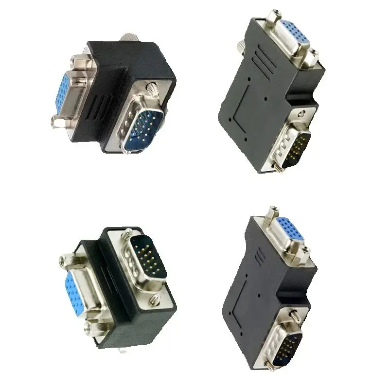 90 Degree VGA Adapter Vertical Flat Left Right Up Down Angled VGA SVGA Male To Female extension Adapter