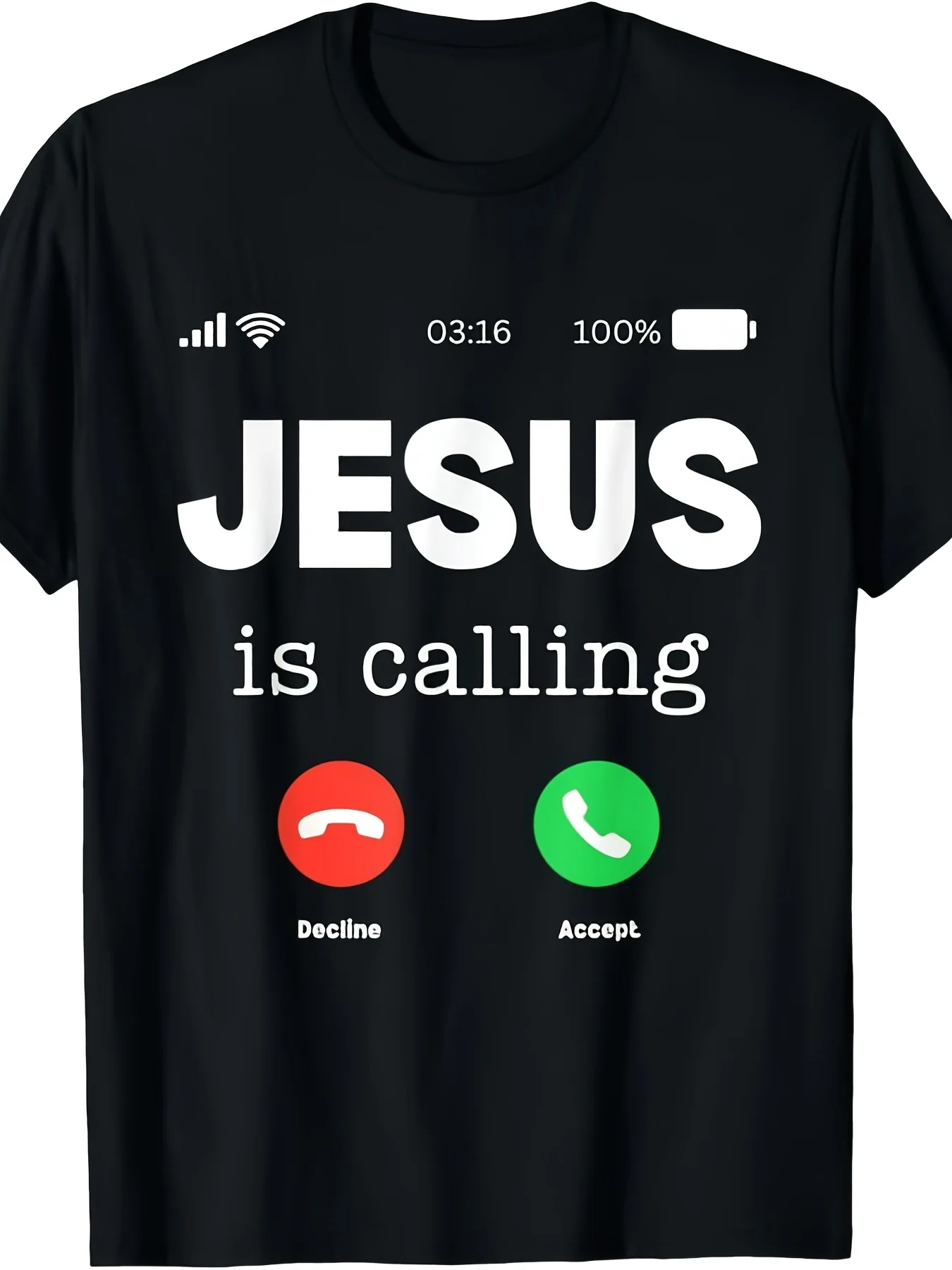 T-shirt « Jésus appelle » pour femme – Vêtement de foi religieuse doux à manches courtes avec motif de prière, col rond, tenue décontractée
