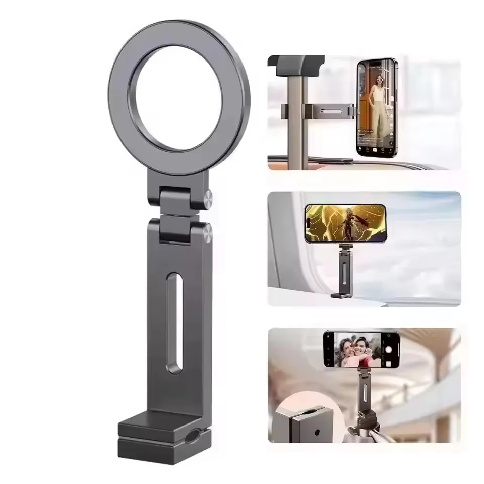 Universal Magnetic Phone Holder Travel Essentials Flexible Rotation Hands-Free Airplane Phone Mount Seat Adjustable Phone Stand