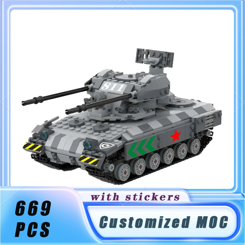 

Military MOC Tracked Tank Self-propelled Artillery Assemble Originality Building Blocks Model Children's Toys Christmas Gifts