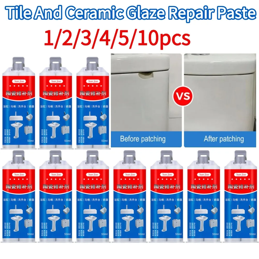 

Tile And Ceramic Glaze Repair Paste Fix Tub Chips And Sink Cracks With Super Adhesion For Porcelain Ceramic Fix Adhesive 1-10pcs