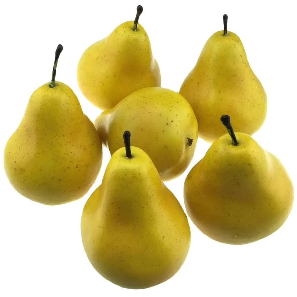 

6 Pcs Pear Decoration Simulation Pear Decors Realistic Plastic Fruits Home Living Room Photo Props Simulation Fruit Decor