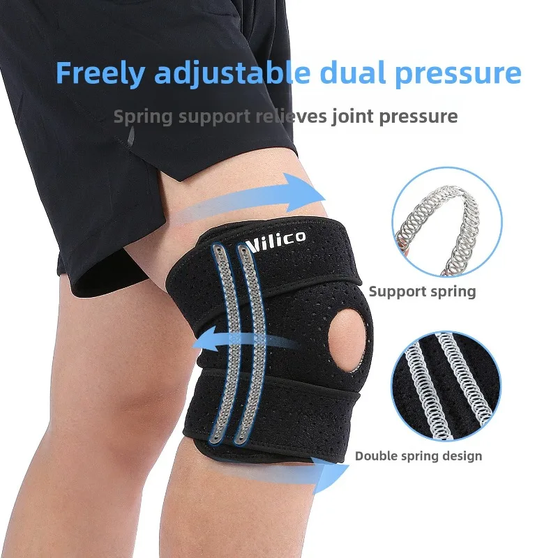 Outdoor Cycling Mountaineering Basketball Knee Pads Shock Absorbing Spring Support Decompression Protective Braces Men Women