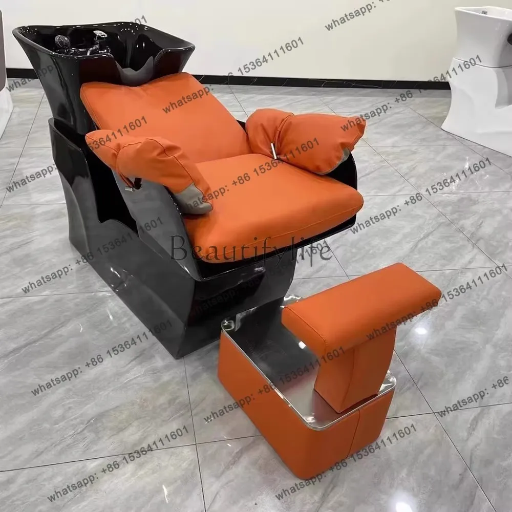 

Современная роскошная кушетка для мытья головы, эргономичная, портативная, трендовая, мебель для барбершопов