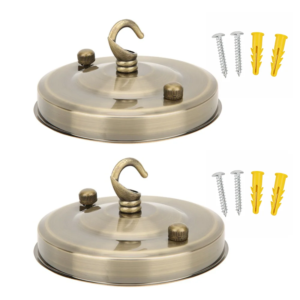 

2 Pack Vintage Gold or Antique Bronze Chandelier Plate Hook Iron Ceiling Light Hook Ceiling Hooks Home Lighting Accessory