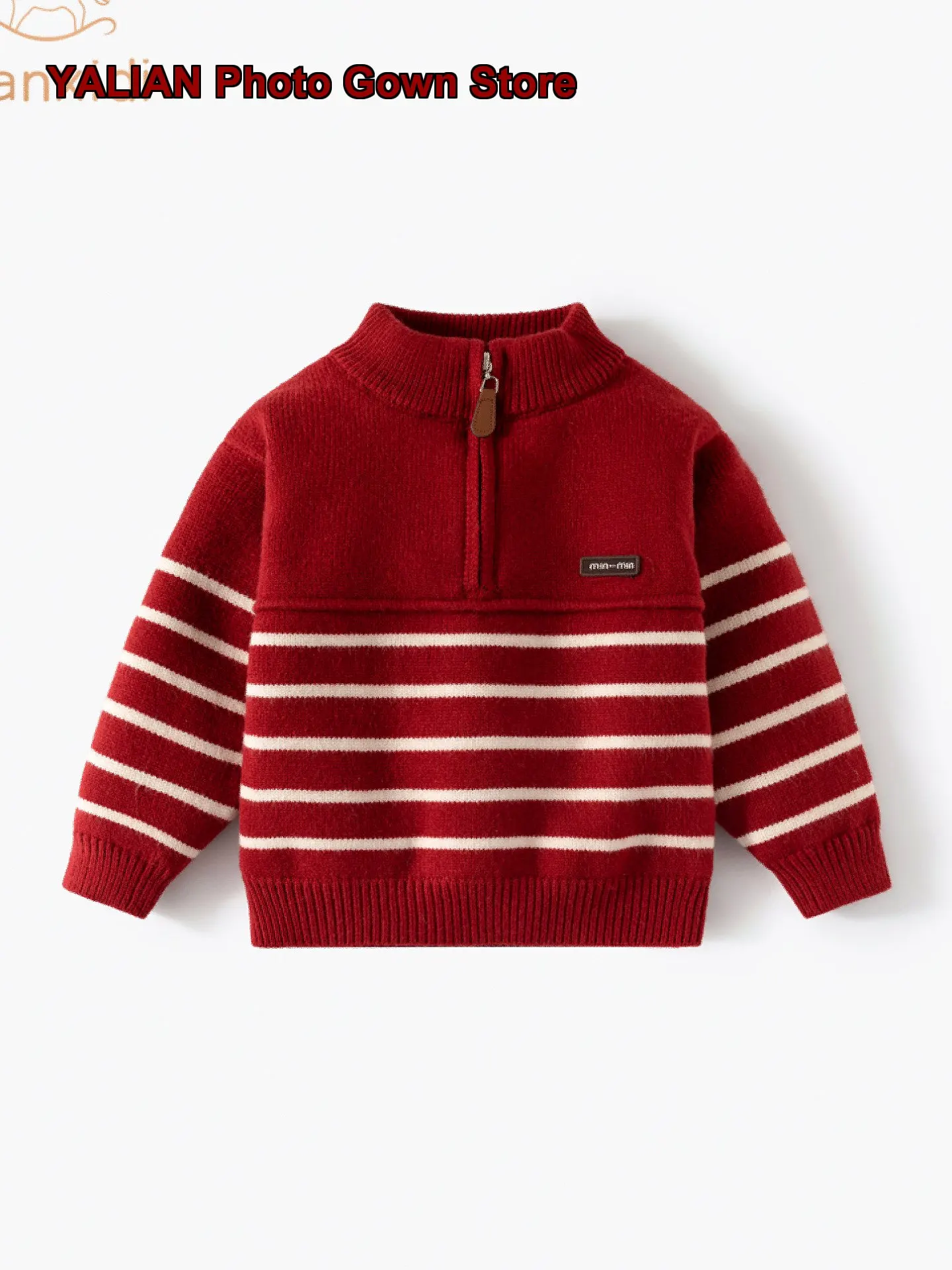 Boys Sweater Kids 2026 Thickened Wool Top Innerwear for Winter New Year Greetings