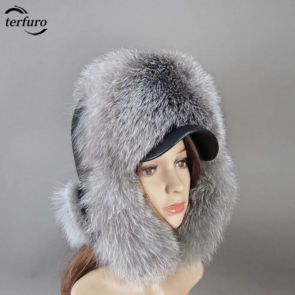 

Winter Brand Real Sheepskin Leather Cap Unisex Winter Russian Real Fox Fur Hat Warm Soft Quality Real Raccoon Fur Bombers Hats