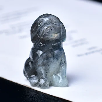 1 adet 3.5cm/1.38in kristal oyma köpek, ev dekor için meditasyon taş kristal hediye.