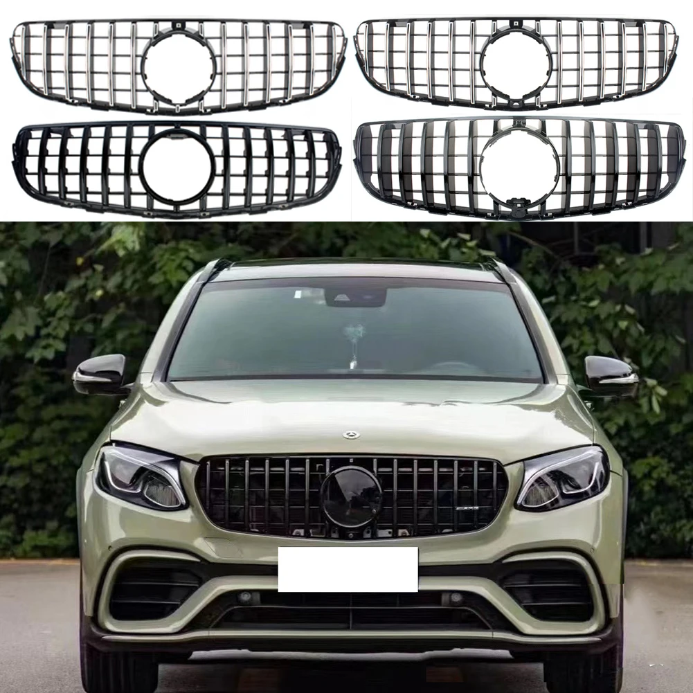 

Front Bumper Racing Grill Billet Grille Cover For Mercedes-Benz W253 X253 GLC 220 GLC250 GLC300 2015-2019 GT