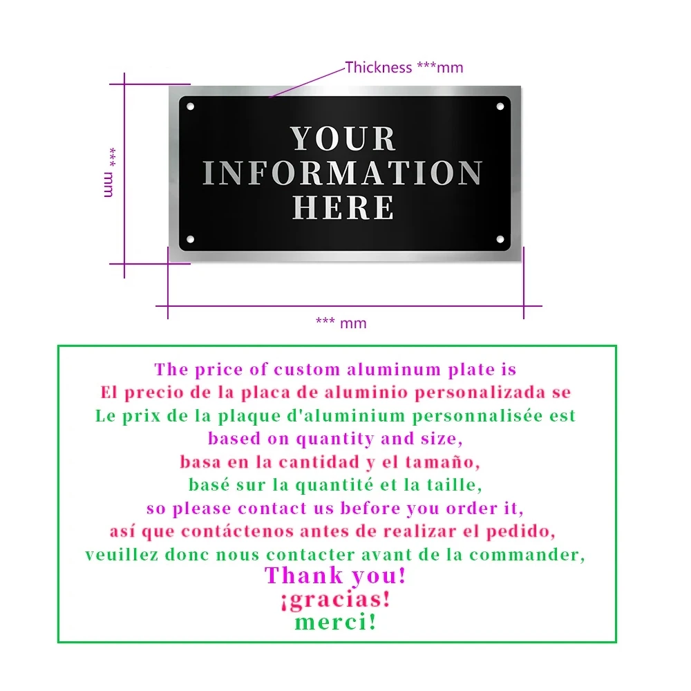 Customization Special Order Aluminum Plate Serial ID Tag for Truck - DO NOT ORDER Until You Have Checked with Us