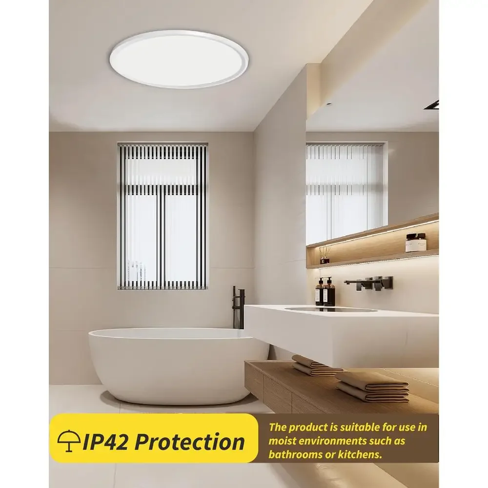 LED Flush Mount Ceiling Light Fixture 32W 3480LM CCT Selectable Warm Natural Daylight Ultra Slim Easy Install Home Lighting