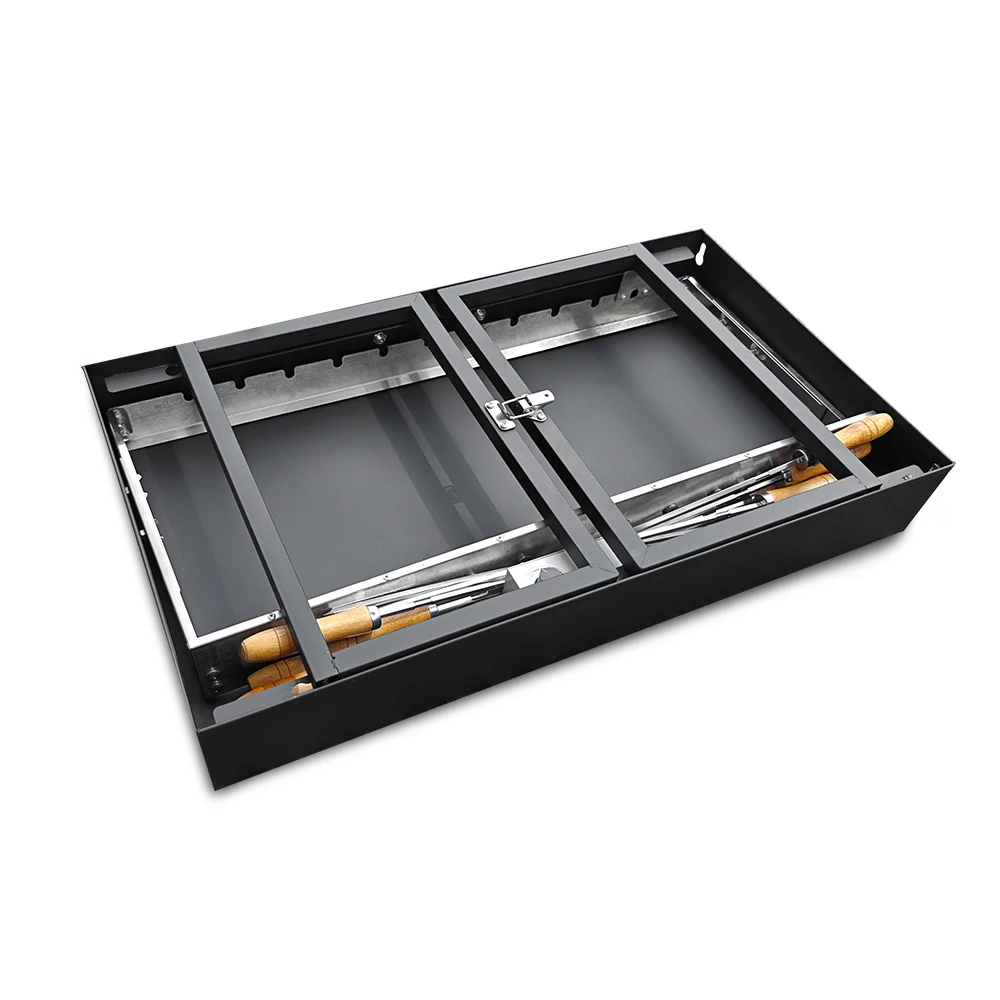 Outdoor Picnic Lightweight Folding Table Top Rotisserie Cyprus Extendible Automatic Stainless Steel Charcoal Grills