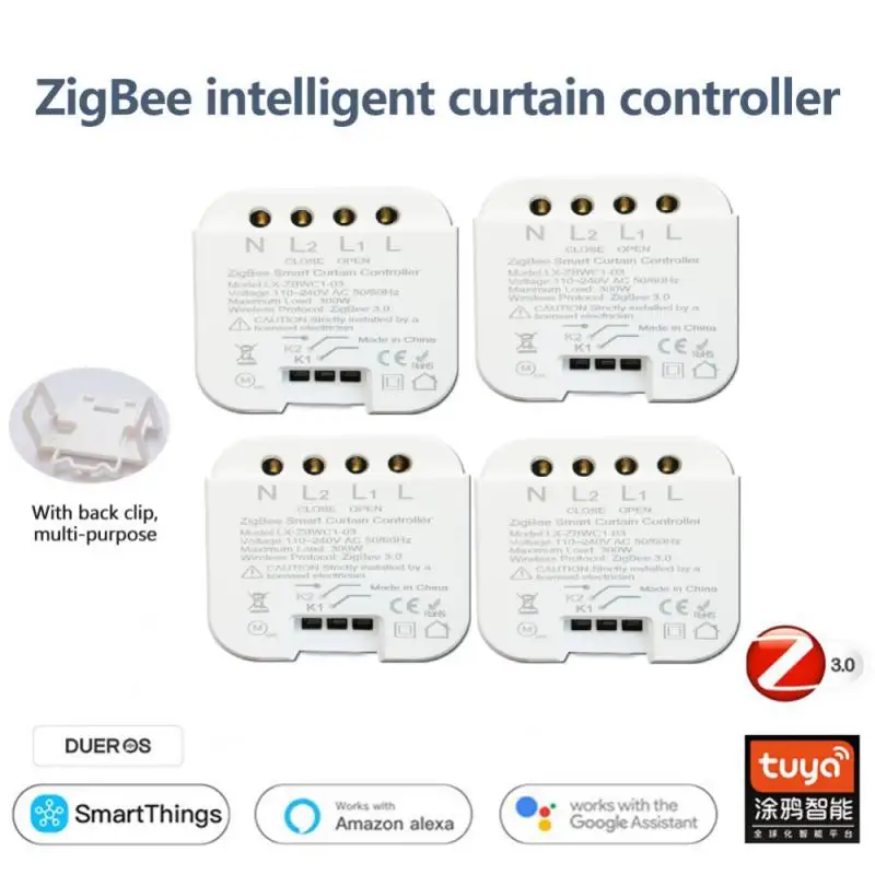 

Tuya ZigBee Smart Curtain Switch Module Controller Alexa Google Home Concealed Curtain Switch Family Modification On-off Device