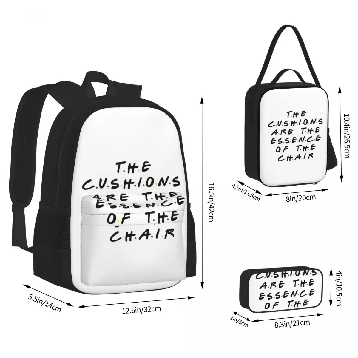 The Cushions Are The Essence Of The Chair Backpacks Bookbag Children School Bags Rucksack Lunch Bag Pen Bag Three-Piece Set