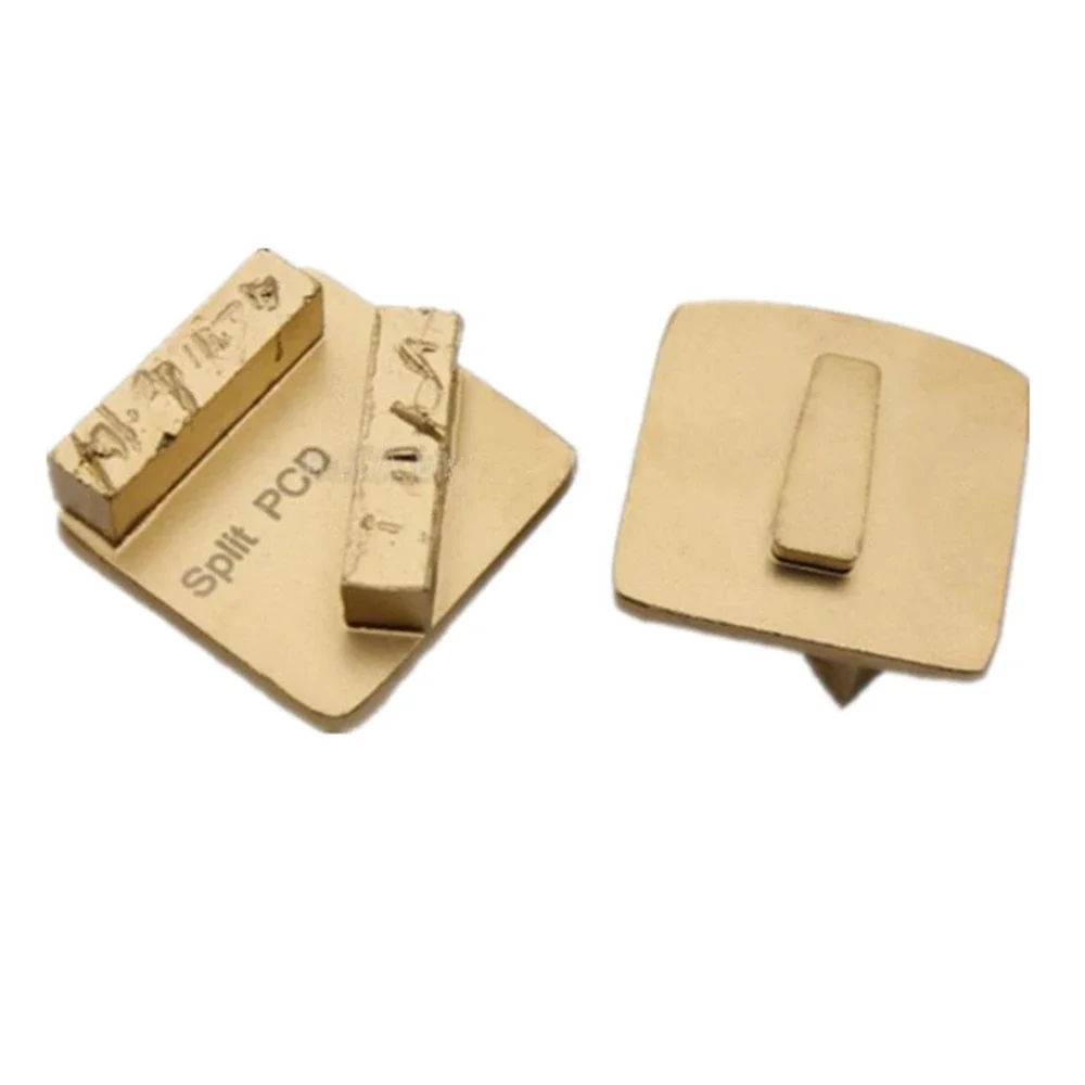9 zapatos de molienda de diamante Redi Lock PCD con segmentos divididos dobles para eliminación de recubrimiento en amoladoras de suelo
