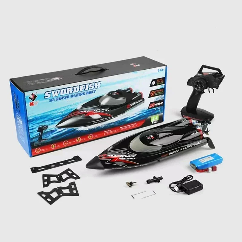 Wltoys 브러시리스 RC 보트 고속 차량, LED 라이트 수냉 시스템 모델 장난감, WL916 RTR 2.4G, 60 km/h