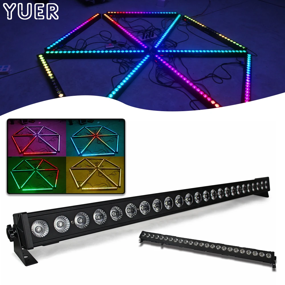 lampada led wall washer light dmx wash bar angulo de lente de 25 graus stage party disco dj 24x3w rgb 12 24 canais 01