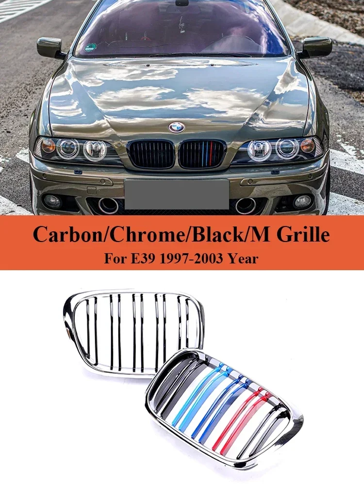 BMW 5 Series E39 1997-2003 525i 528i 530i  Accessories Front Kidney Bumper Chrome Black M Color Grils Racing Refiting Grille