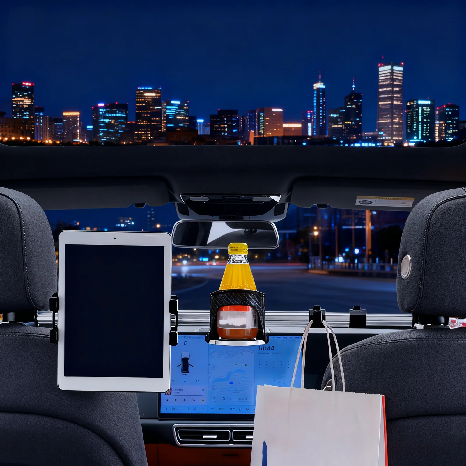 

Car Tablet Holder Cup Storage Stand Phone Tablet Holder For Car Headrest For Truck SUV RV Sedan Interior Road Trip Travel Bag