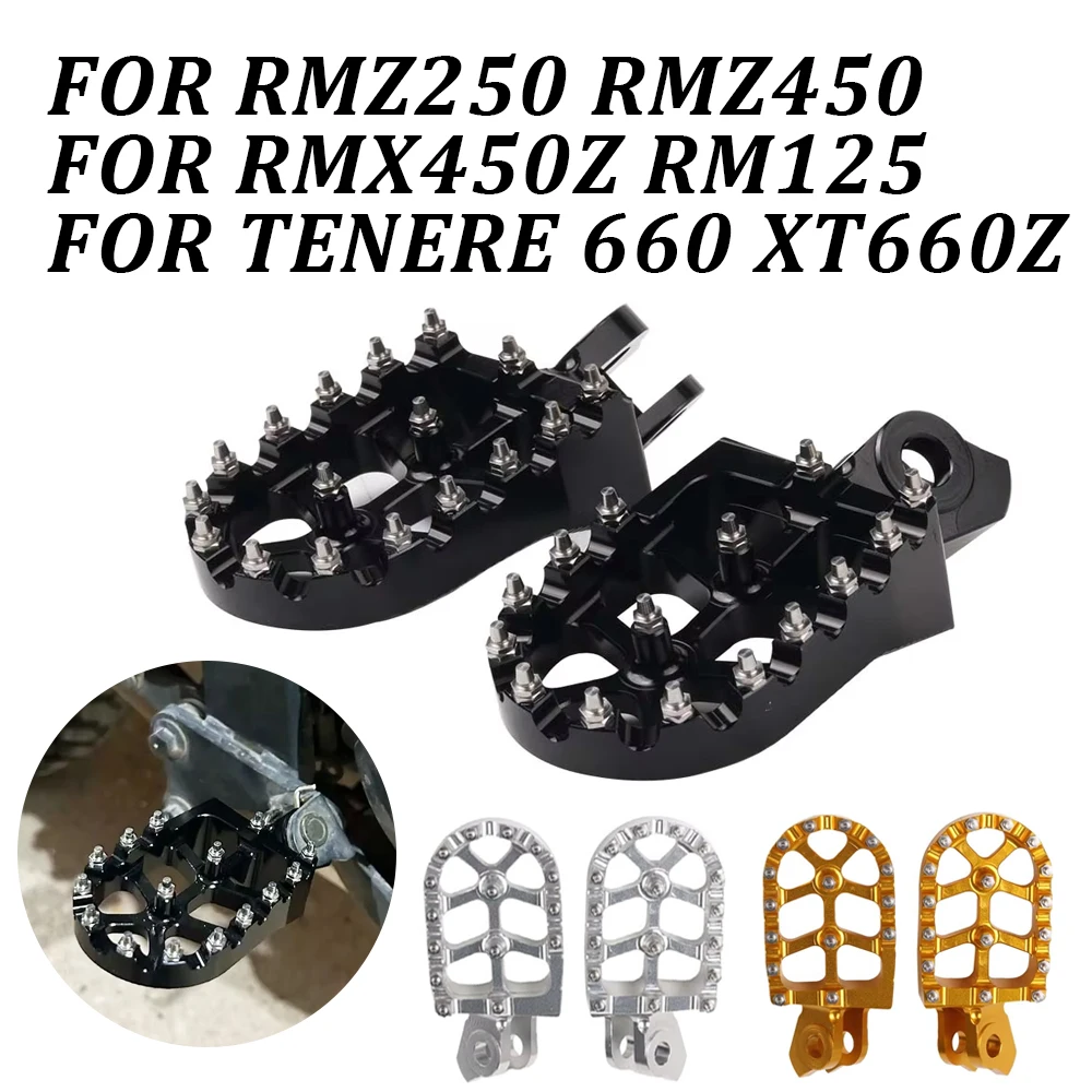 Acessórios para motocicleta, tapete para descanso de pés, apoio para os pés dianteiro para suzuki rmz250 450 rmx450z rm125 para tenere 660 xt660z