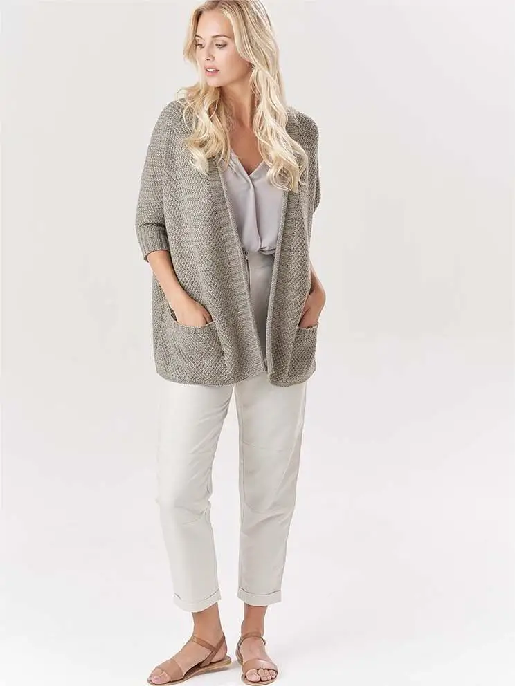 Women Knitted Cardigan Coat Solid Color Sweater With Pockets Mid Length Warm Outwear Jackets Casual Female Clothing