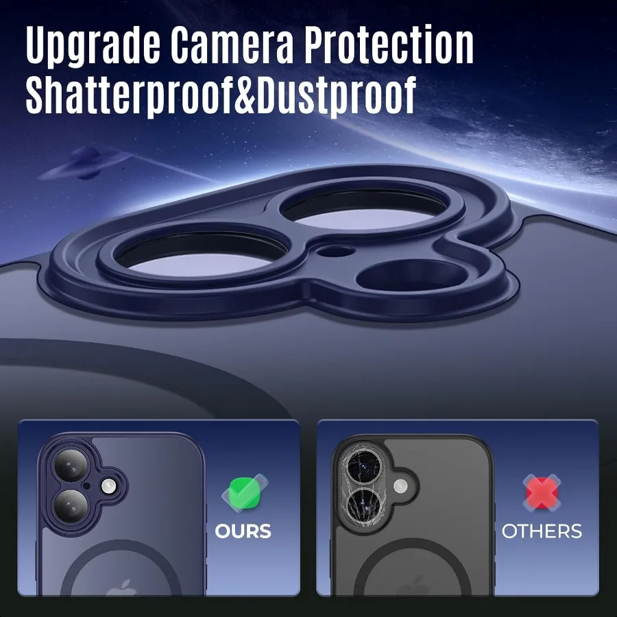 Designed for iPhone 17 Case Compatible with MagSafe [Cameratection] [15FT Military Droptection] Shockproof Translucent Matte An